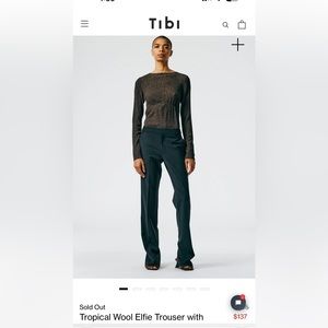 Tropical Wool Elfie Trouser with Slits. Petite size 10